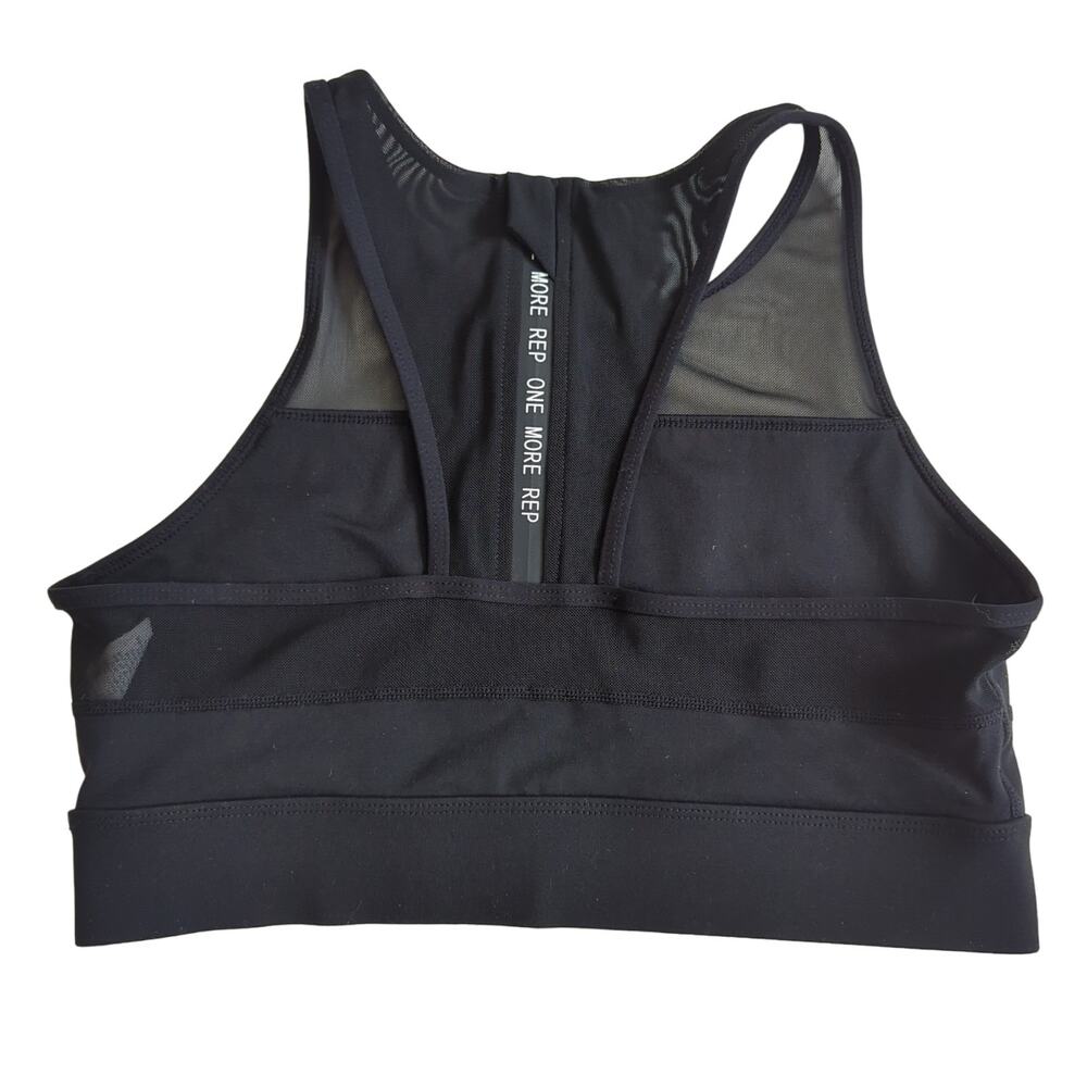 Zyia Active All Star One More Rep Sports Bra L High Neck Mesh Gym Longline EUC